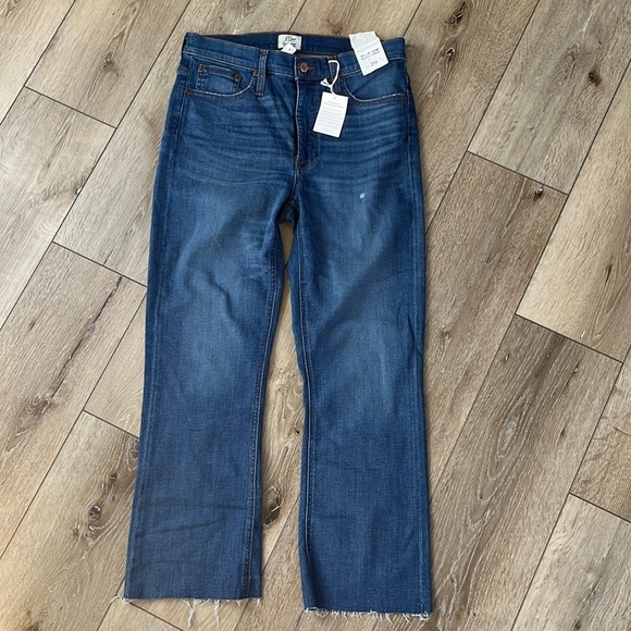 J. Crew Denim - J. Crew Billie Demi Boot Crop Blue Jeans Raw Hem New Flaw